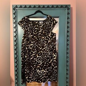 Calvin Klein Brown and Black Leopard Print Dress